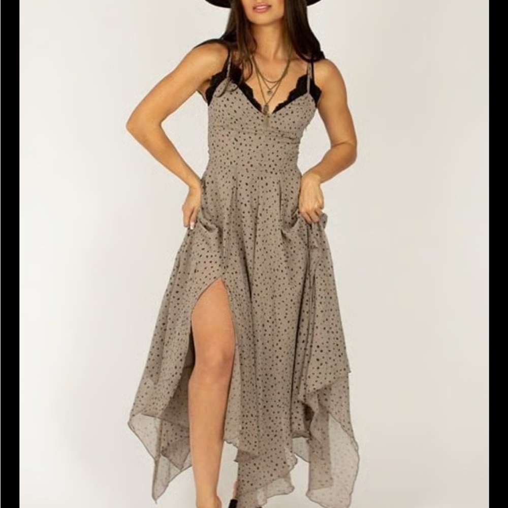 Joyfolie Athena Black Dot Dress XS
